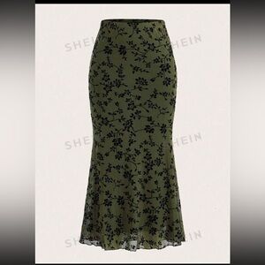 Floral print Mermaid Hem Skirt